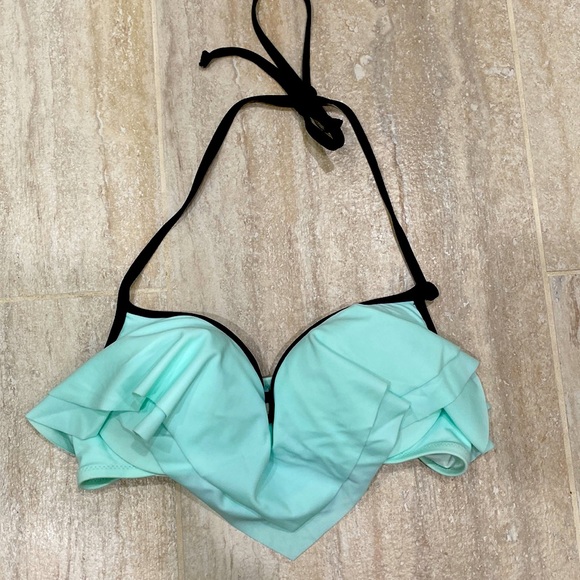 VS PINK teal padded halter‎ bikini top - Picture 1 of 6